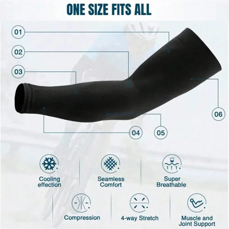 UPF 50+ Ice Silk UV Arm Sleeves – Unisex Sun Protection UV Arm Sleeves P3