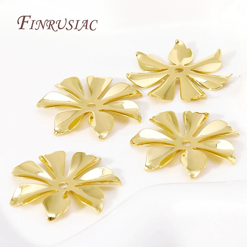 18K Gold Plated Brass Flower Bead Caps – DIY Jewelry Findings Jewelry Bead Caps P3