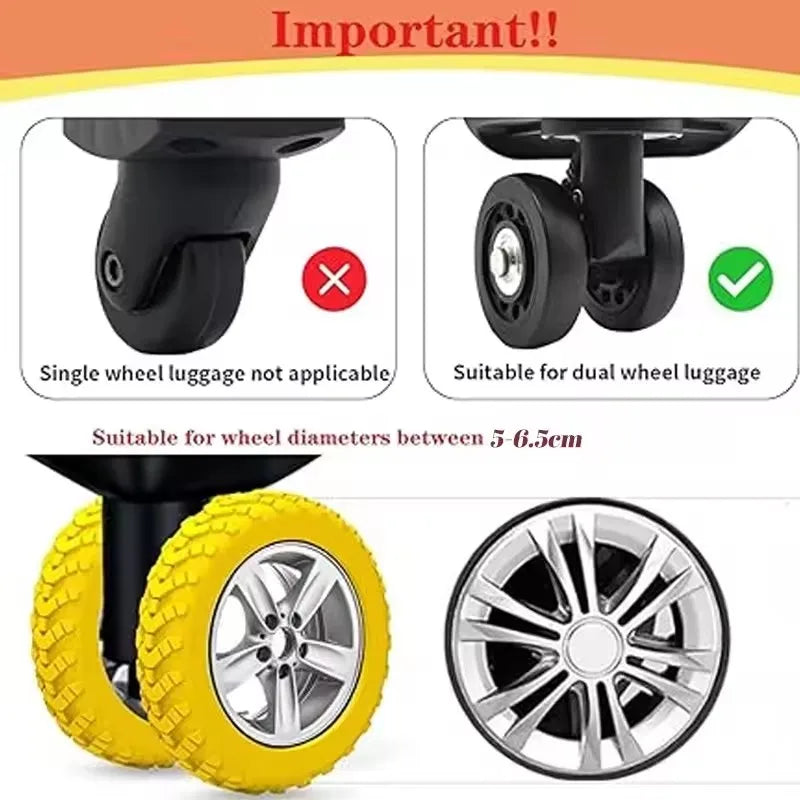 8-Pack Silicone Luggage Wheel Covers | Quiet Caster Protectors Luggage Wheel Covers P3