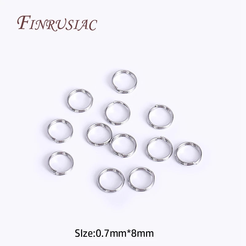 100Pcs 18K Gold Plated Brass Double Loop Jump Rings | DIY Jewelry Jump Rings P3 Rhodium Plated 100 Pieces