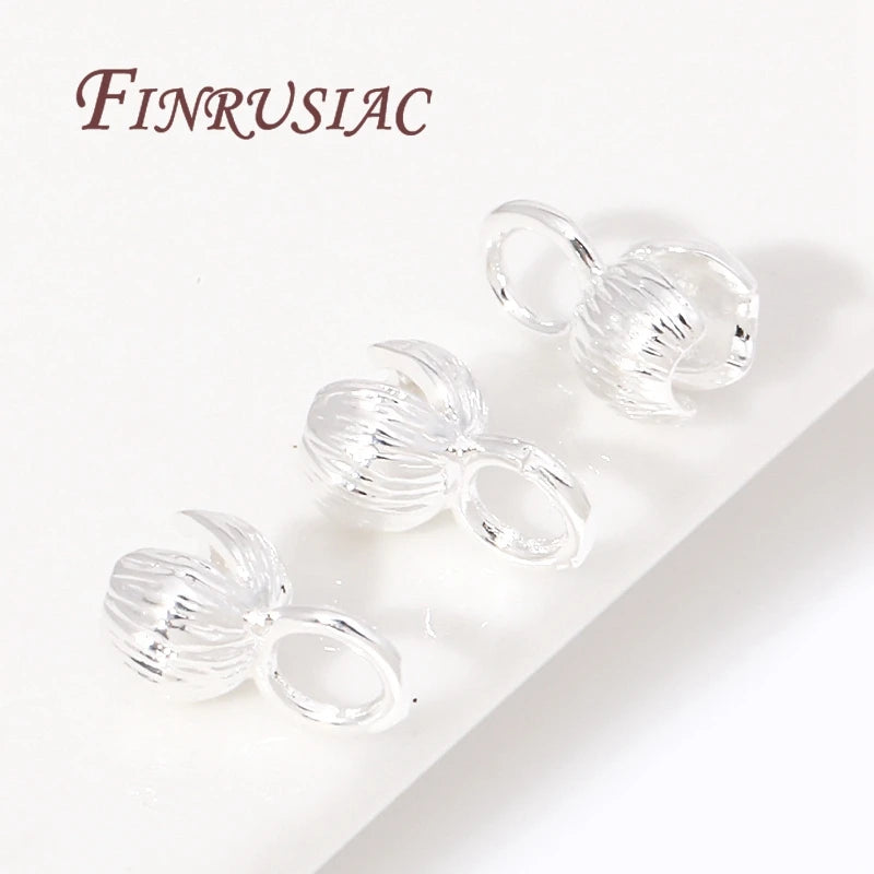 18K Gold Plated Clam Shell Bead Tip Cord Ends – DIY Jewelry Jewelry Findings P3 Silver Plated 10 pcs