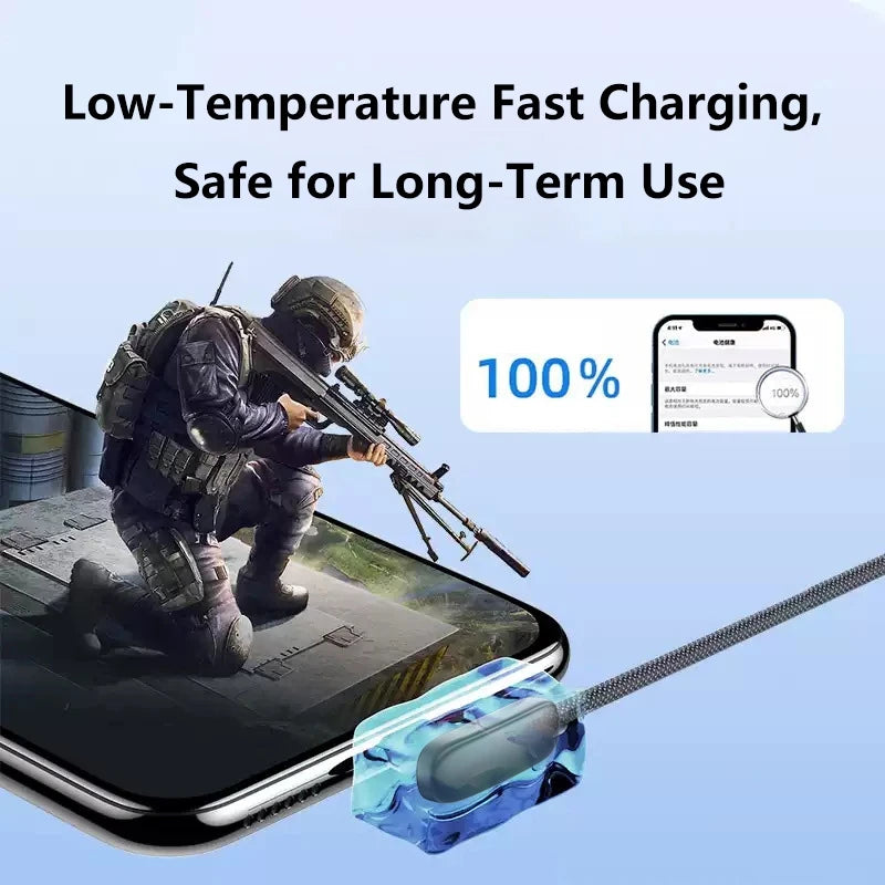 100W USB-C 90° Elbow Fast Charging Cable | 6A PD Game Cable USB-C Charging Cable P3