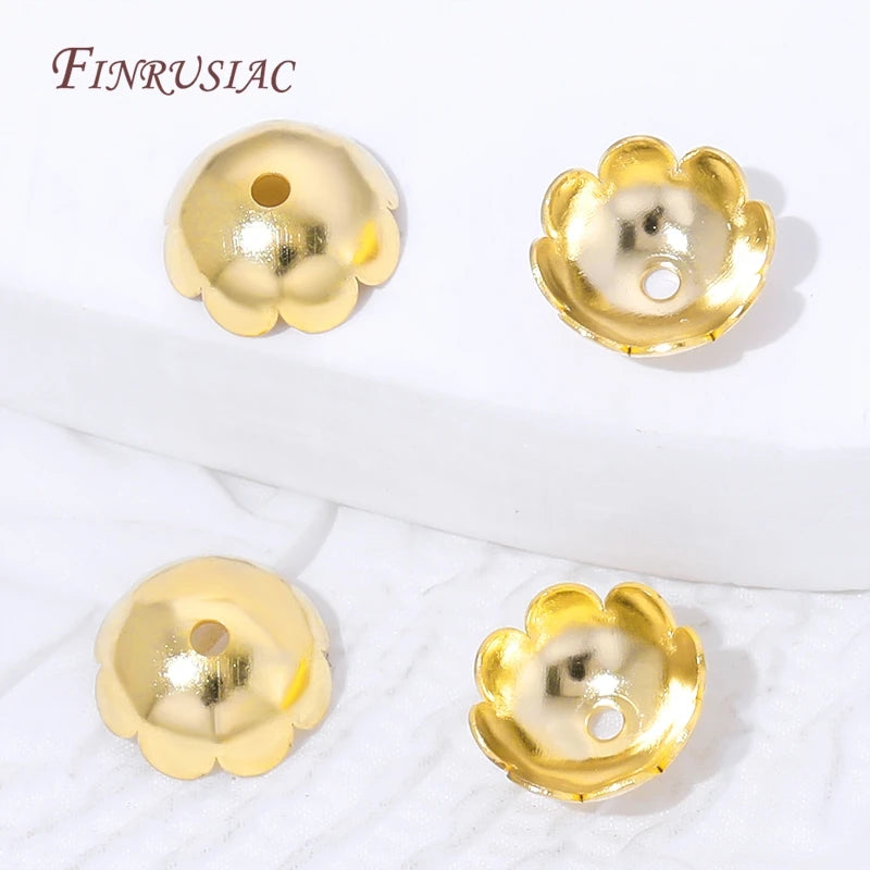 18K Gold Plated Flower Bead Caps | Brass DIY Jewelry Findings Jewelry Making Findings P3