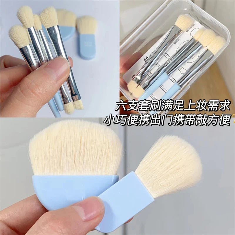 6-Piece Mini Makeup Brush Set – Portable Travel Kit Makeup Brush Set P3