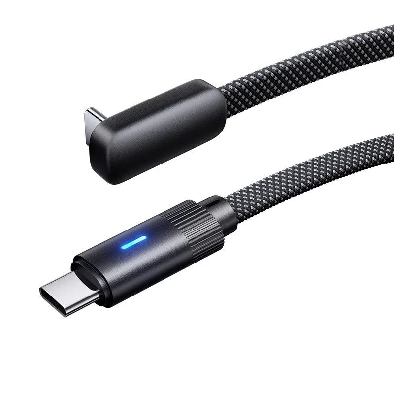 100W USB-C 90° Flat Fast Charging Cable – iPhone & Android USB-C Charging Cable P3 A 1m