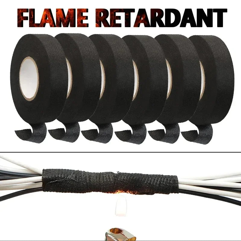 15M Automotive Cloth Electrical Tape – Heat Resistant & Waterproof Electrical Fabric Tape P3 25mm