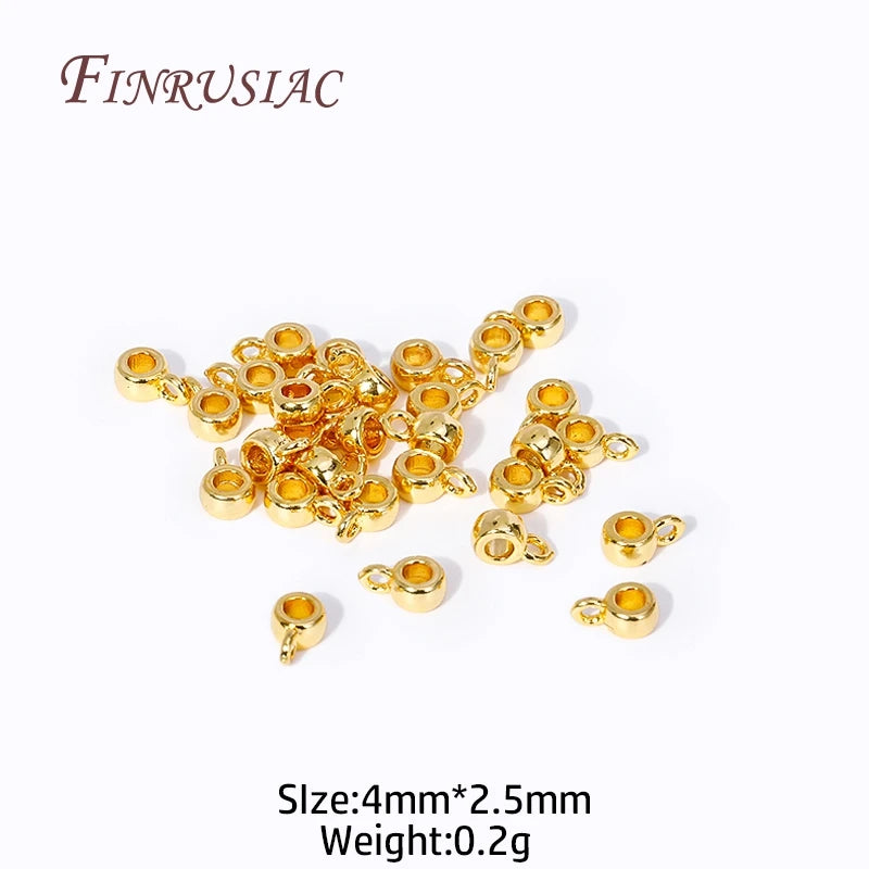 18K Gold Plated Brass Pendant Bail Beads 4×2.5mm – DIY Jewelry Jewelry Making Findings P3 18K Real Gold Plated 10 Pieces