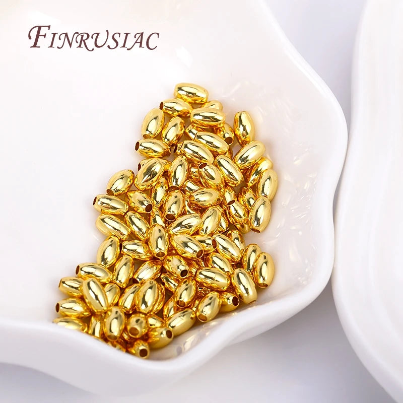 18K Gold Plated Oval Spacer Beads 3x5mm | DIY Jewelry Making Jewelry Spacer Beads P3