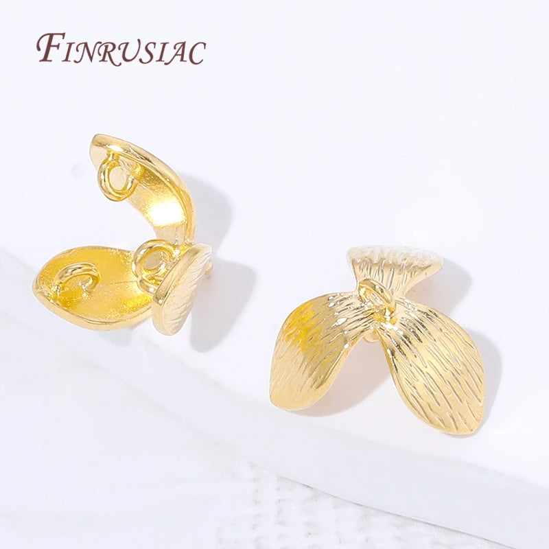 18K Gold Plated Brass Flower Bead Tassel End Caps – DIY Jewelry Jewelry Findings P3