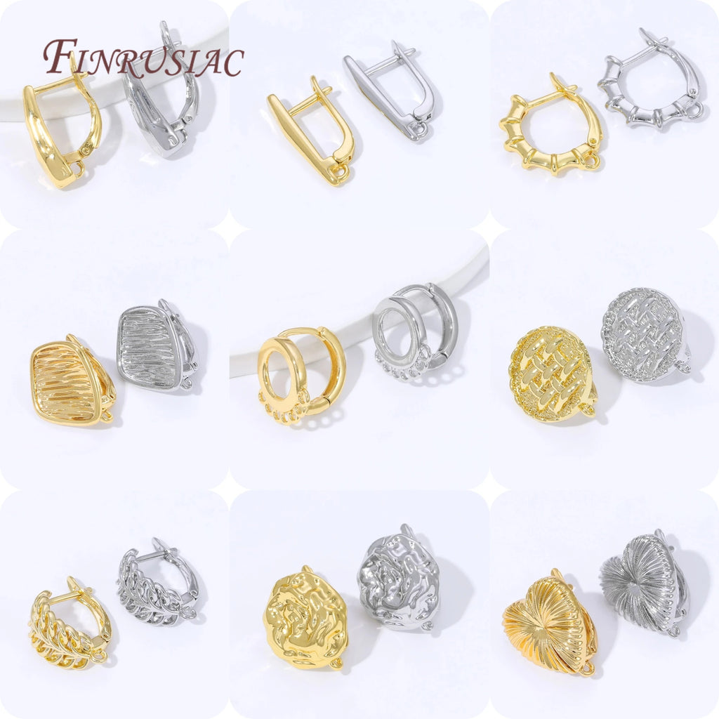 18K Gold Plated Leverback Earring Hooks – 4 Textured Styles Earring Hooks Findings P3