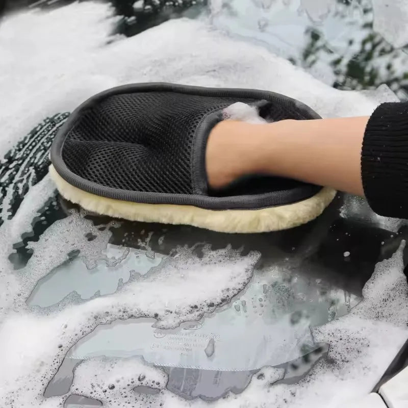 Plush Wool Car Wash Mitt – Scratch-Free Cleaning Glove Car Wash Mitt P3