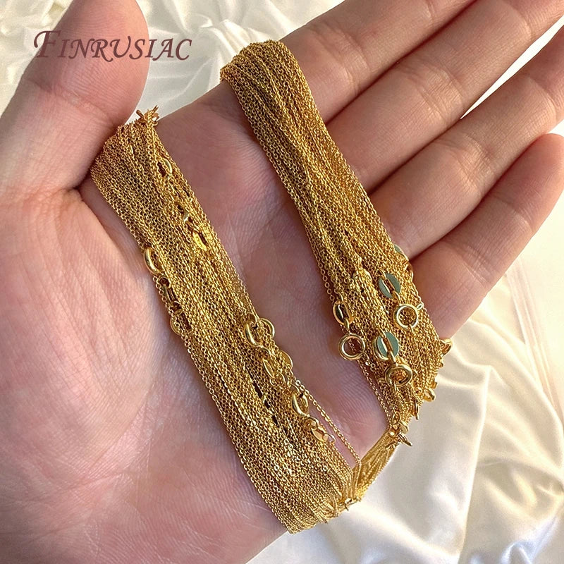 18K Gold Plated Necklace Chain with Lobster Clasp | DIY Jewelry Gold Plated Chain P3