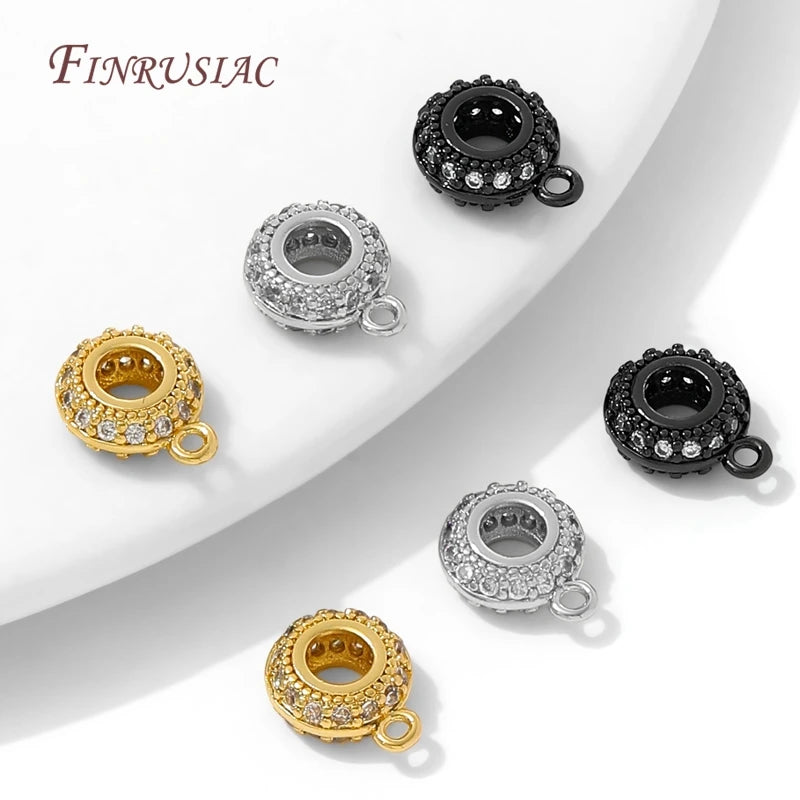 18K Gold Plated Brass Zircon Jewelry Bails – Pendant Holder Jewelry Bail Findings P3