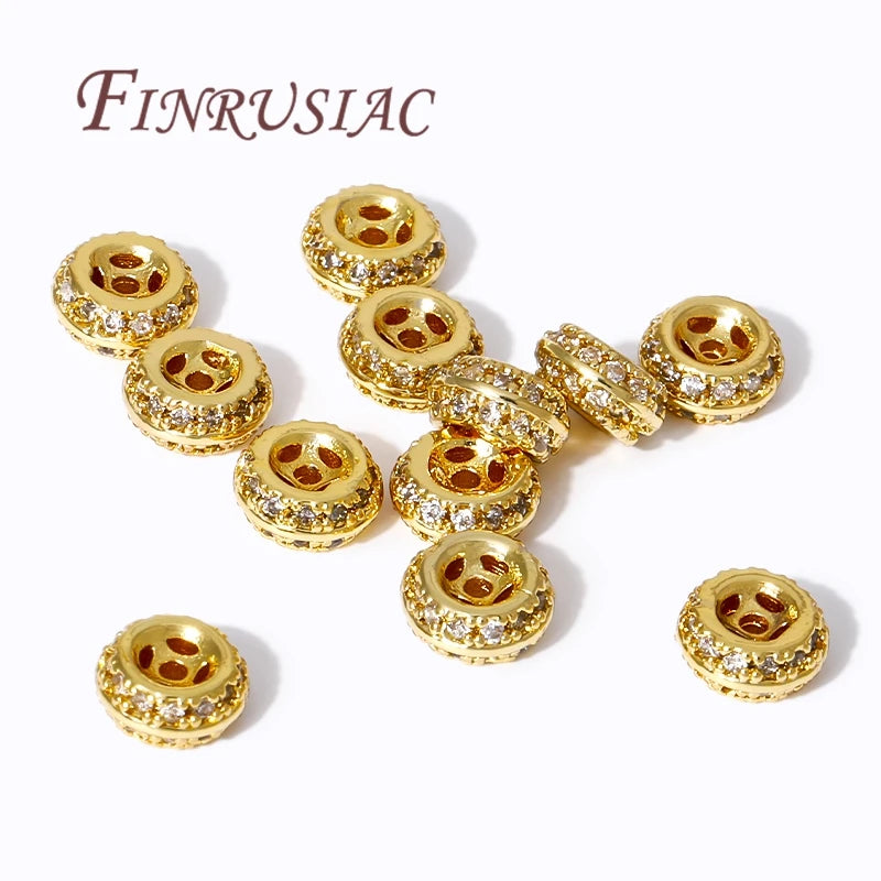 18K Gold Plated Brass Zircon Spacer Beads – DIY Jewelry Making Jewelry Spacer Beads P3