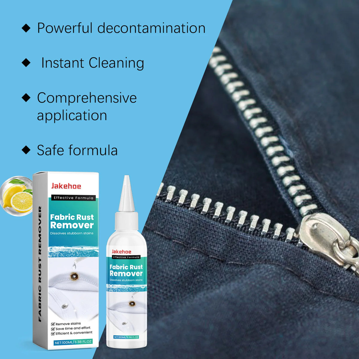 JAKEHOE Fabric Rust Remover 100ml | Clothing Stain Remover Fabric Stain Remover P3
