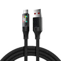 120W USB-C Fast Charging Cable 6A with LED Display | Nylon USB-C Charging Cable P3 USB-A to Type-C 1m