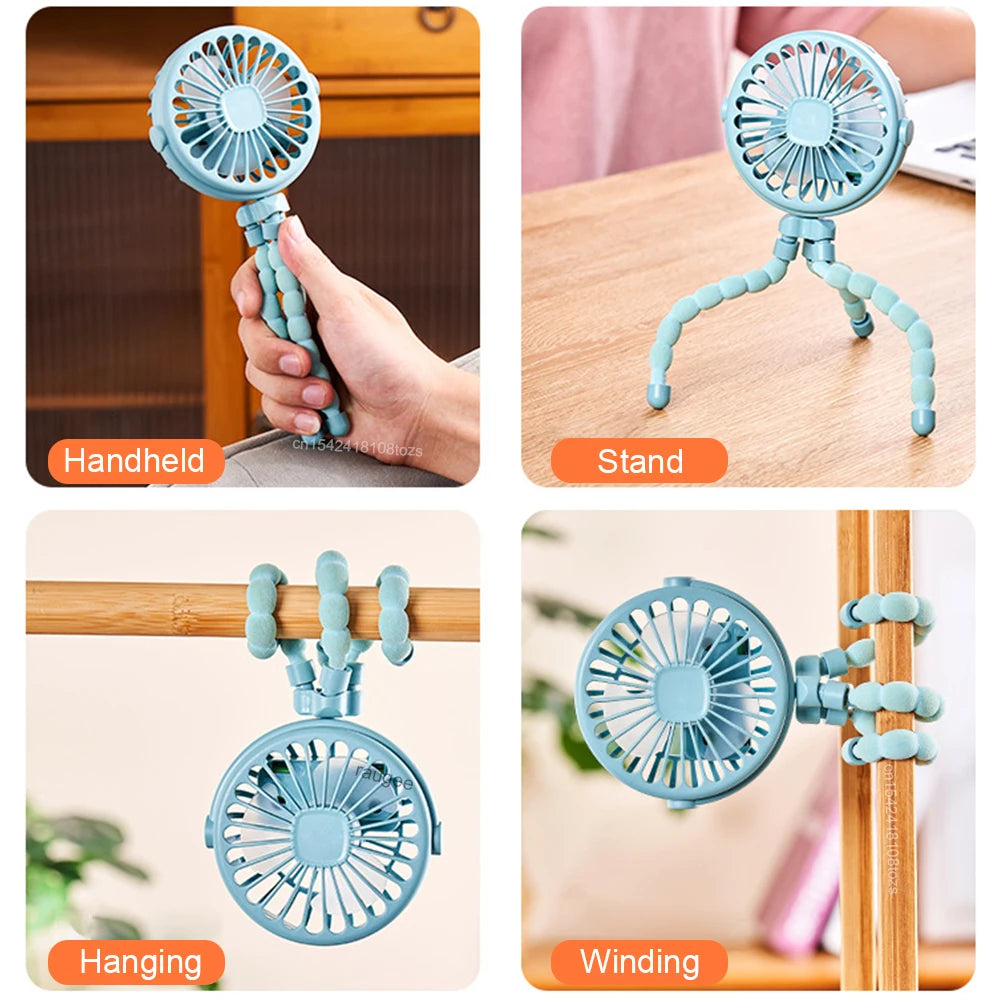 Portable Clip Fan – USB Rechargeable 360° Mini Stroller Fan Portable Clip Fan P3
