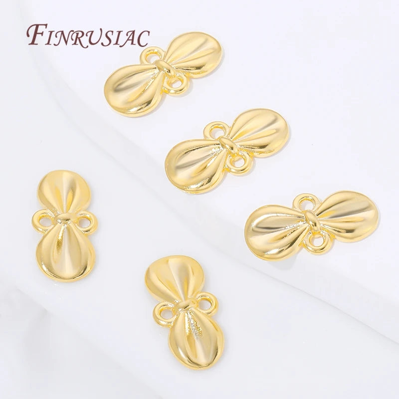 18K Gold Plated Bow Knot Connector Charms – DIY Jewelry Findings Jewelry Connector Charms P3