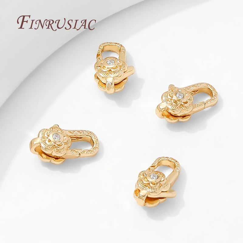 14K Gold Plated Flower Lobster Clasps – DIY Jewelry Findings Jewelry Clasp Findings P3