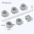 18K Gold Plated Micro Pavé CZ Barrel Spacer Beads | DIY Jewelry CZ Spacer Beads P3 Rhodium Plated 8 pieces
