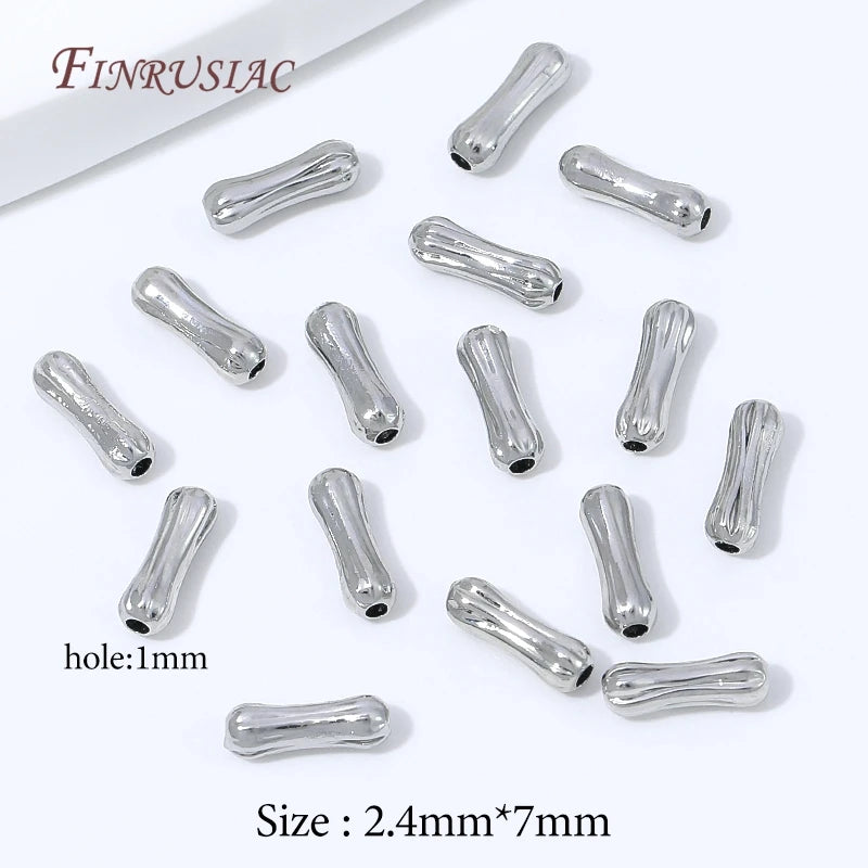 18K Gold Plated Bone Spacer Beads – DIY Jewelry Making Jewelry Spacer Beads P3 Rhodium Plated 40 pcs