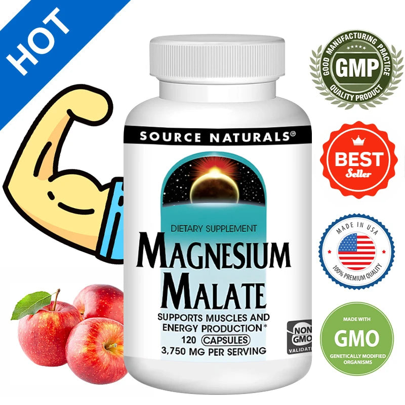 Magnesium Malate 3750mg Capsules – Muscle, Heart & Energy Mineral Supplement P3