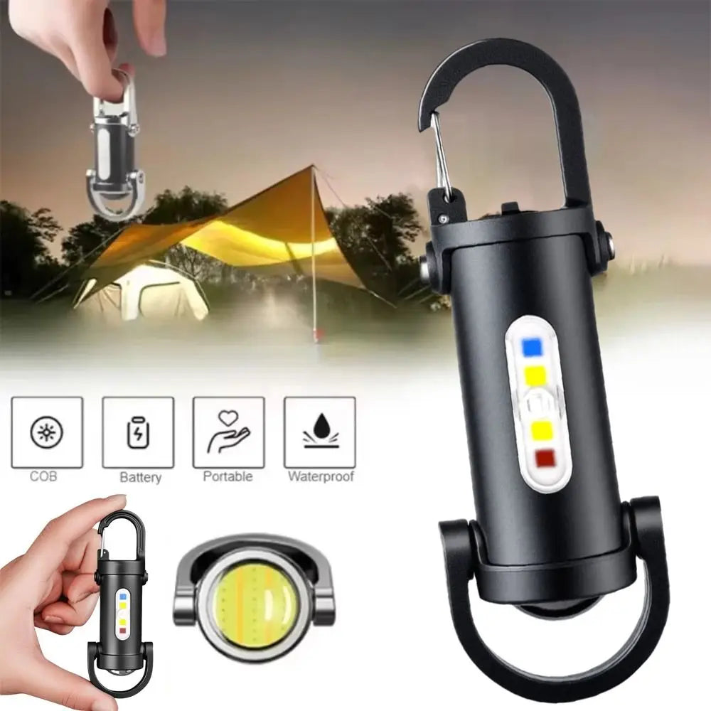 Mini COB LED Keychain Flashlight | USB Rechargeable, Red & Blue LED Keychain Flashlight P3