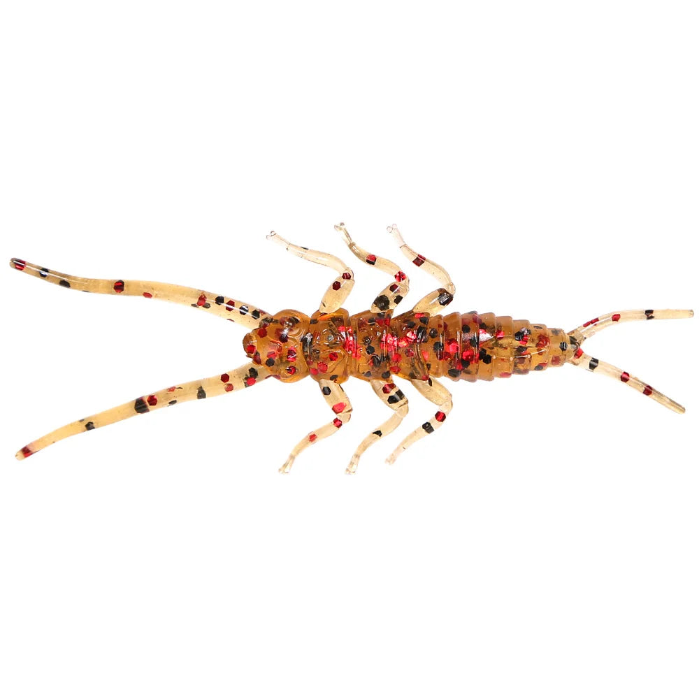 B&U Soft Nymph Fishing Lures – Bass Trout Perch Drop Shot Soft Fishing Lure P3 black red 10pcs-3.8cm-1.8g