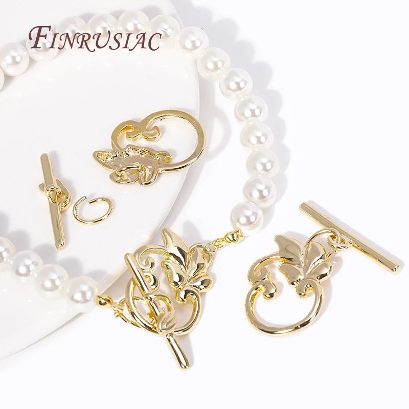18K Gold Plated Leaf Toggle Clasp – DIY Bracelet & Necklace Jewelry Toggle Clasp P3