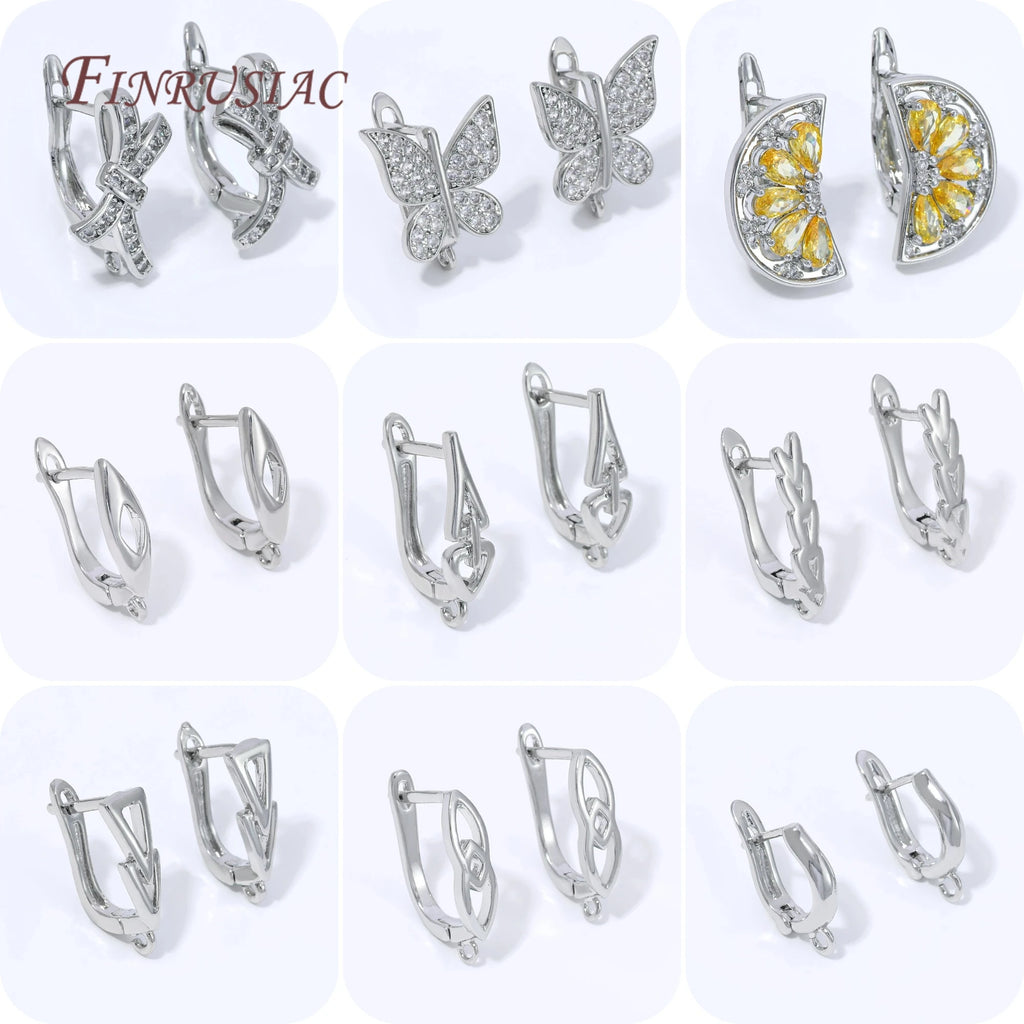 18K Gold Plated CZ Leverback Earring Findings for DIY Jewelry Earring Clasp Findings P3