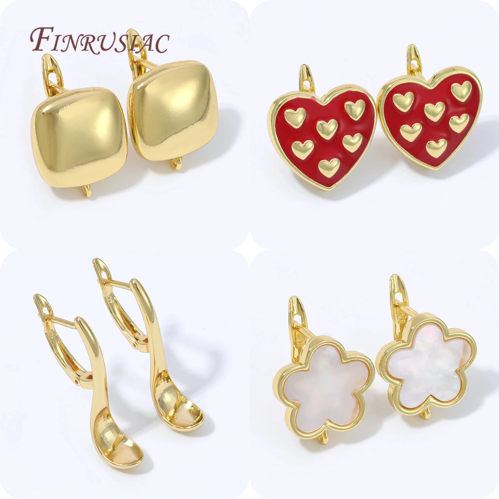 18K Gold Plated Huggie Earring Findings – Square DIY Clasp Earring Findings P3