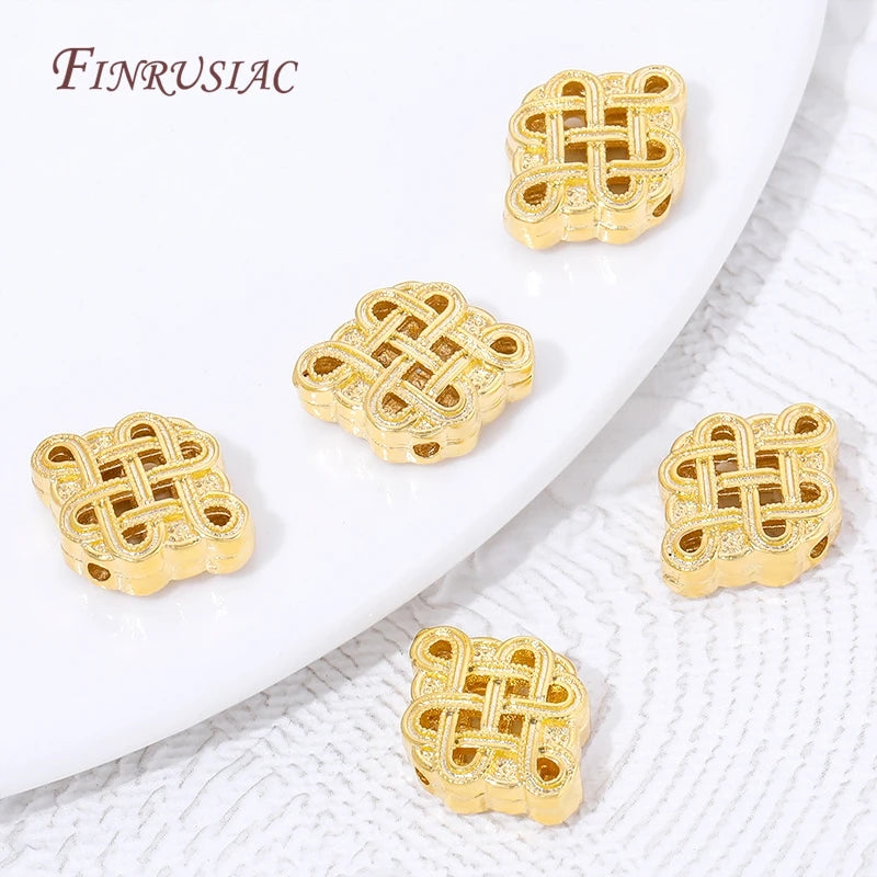 18K Gold Plated Chinese Knot Spacer Beads | DIY Jewelry Charms Jewelry Spacer Beads P3