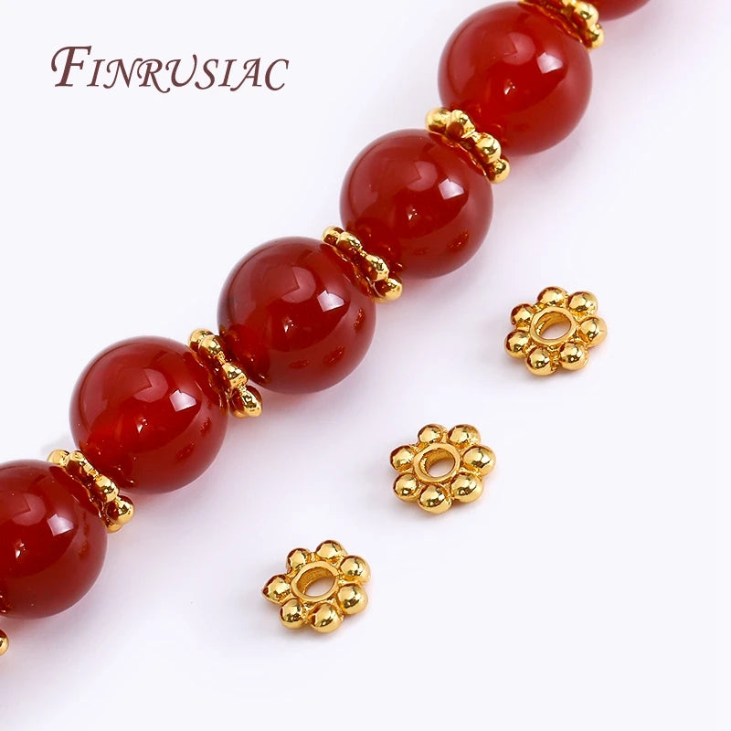 18K Gold Plated Snowflake Bead Caps & Spacers 4/5/6mm – Brass Bead Caps & Spacers P3