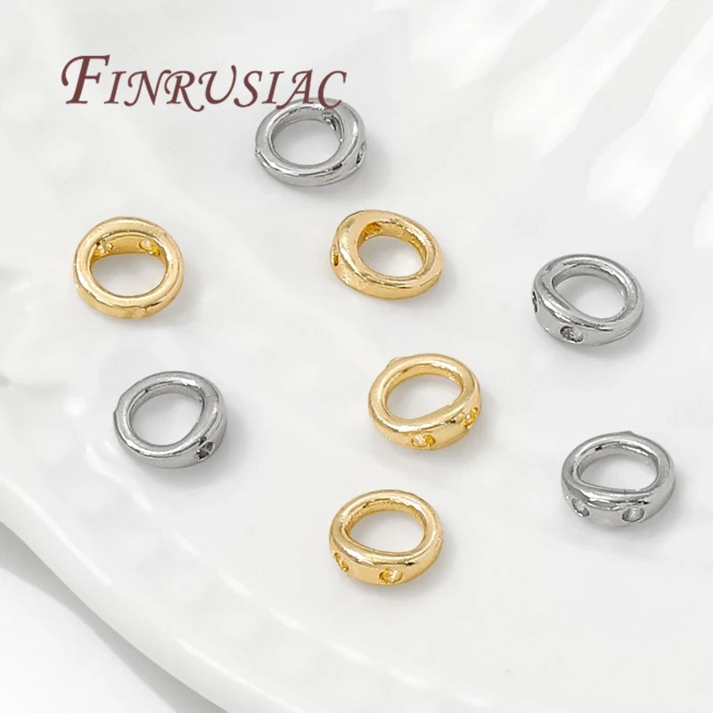 18K Gold Plated Brass 2-Hole Bracelet End Connectors DIY Jewelry End Connectors P3