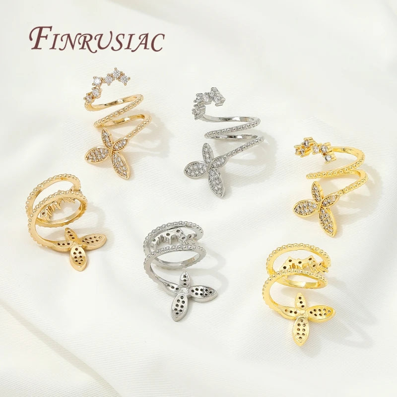 18K Gold Plated Butterfly Brass Zircon Spacer Beads | DIY Jewelry Jewelry Spacer Beads P3