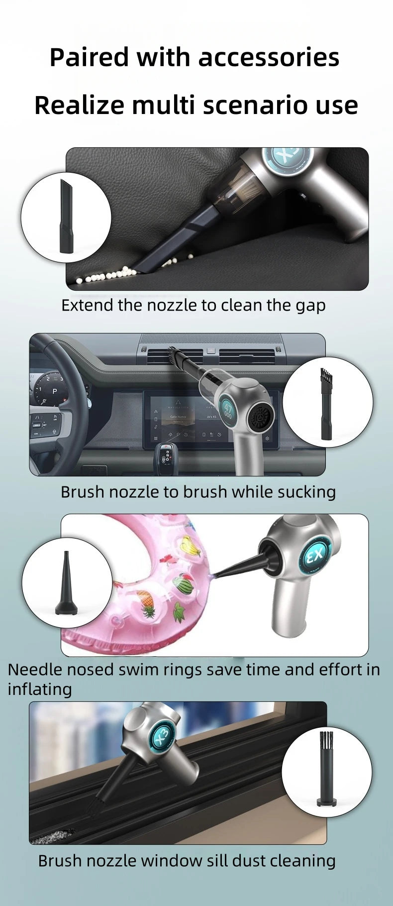 Portable Handheld Car Vacuum Cleaner – 2000mAh USB Rechargeable Handheld Vacuum Cleaner P3