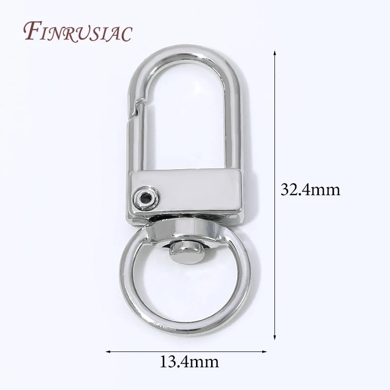 18K Gold Plated Swivel D Lobster Clasp with Jump Ring | DIY Jewelry Clasp Finding P3 Rhodium Plated 4 pieces