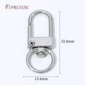 18K Gold Plated Swivel D Lobster Clasp with Jump Ring | DIY Jewelry Clasp Finding P3 Rhodium Plated 4 pieces