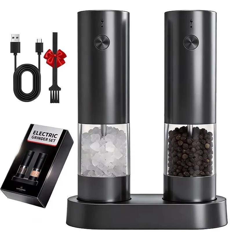 CLITON USB Rechargeable Electric Pepper & Salt Grinder Mill Electric Spice Grinder P3 EG-A-BS