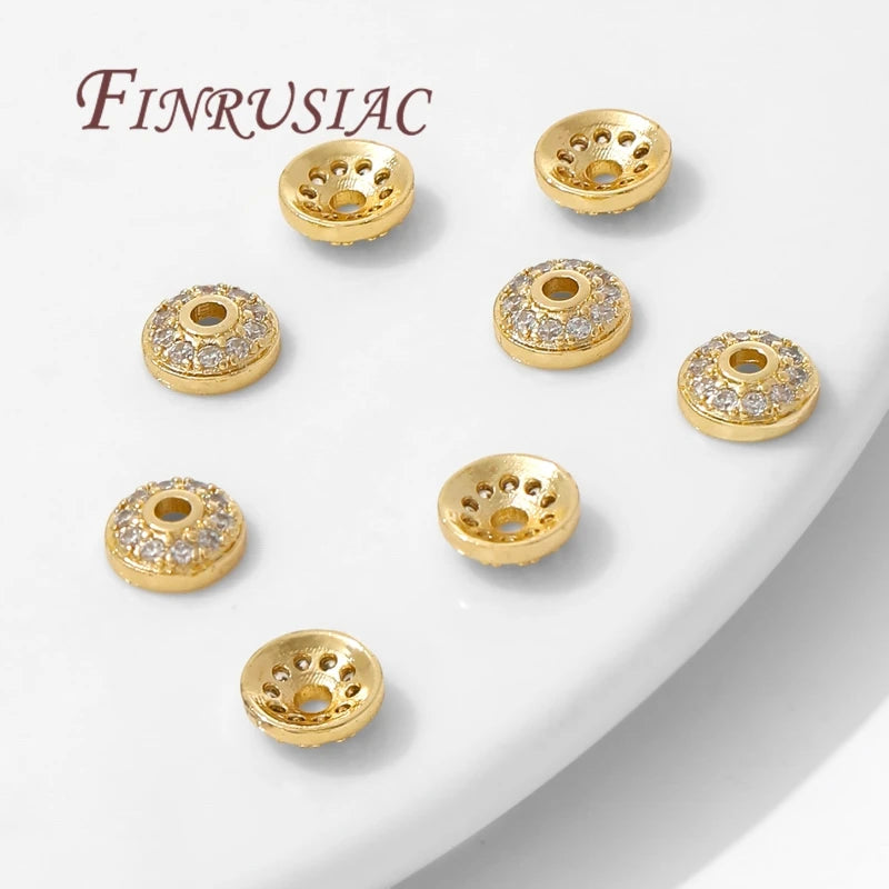 18K Gold Plated Brass Round Bead Caps 6.5mm | DIY Jewelry Jewelry Bead Caps P3