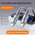 6A 100W USB-A to USB-C Braided Fast Charging Cable 480Mbps USB Charging Cable P3 Grey Type C To C 2m
