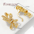 18K Gold Plated Pearl Necklace Clasp | Brass Zircon Connector Jewelry Clasp Connector P3 18k Gold Plated 1 piece