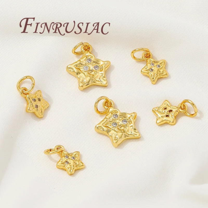 18K Gold Plated Dainty Star Charms for DIY Earring & Necklace Jewelry Charm Pendant P3