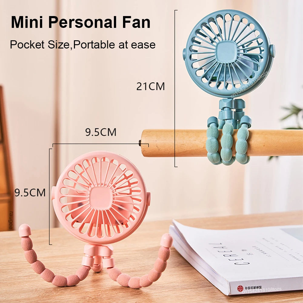 Raugee Portable Clip Fan – 360° USB Rechargeable Mini Fan Portable Clip Fan P3