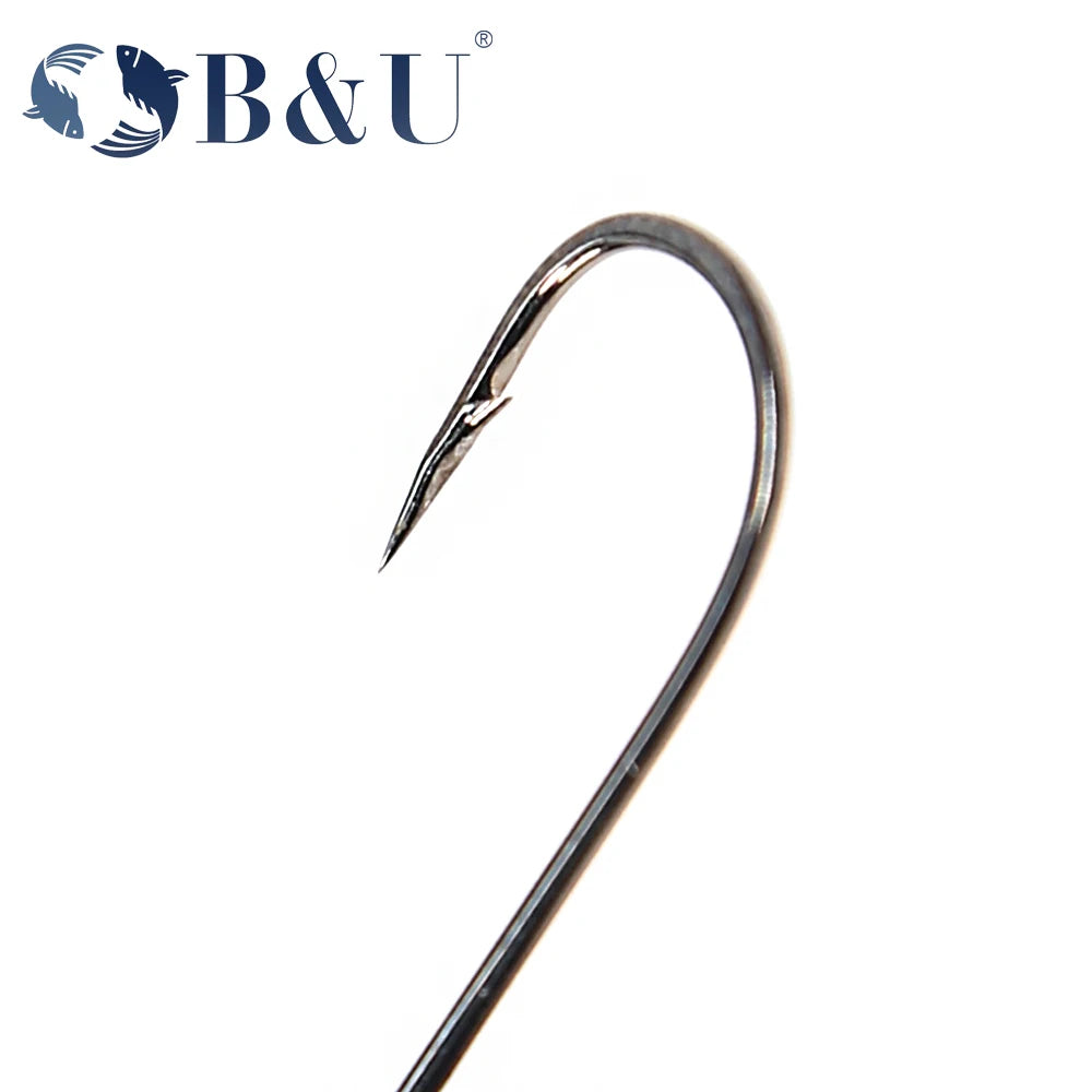 B&U 20pcs Barbed Worm Hooks – High Carbon Steel Fishing Hooks Fishing Hooks P3