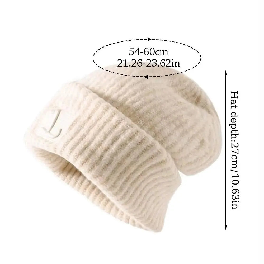 Unisex Knit Beanie Hat – Windproof Warm Solid Color Cap Knit Beanie Hat P3