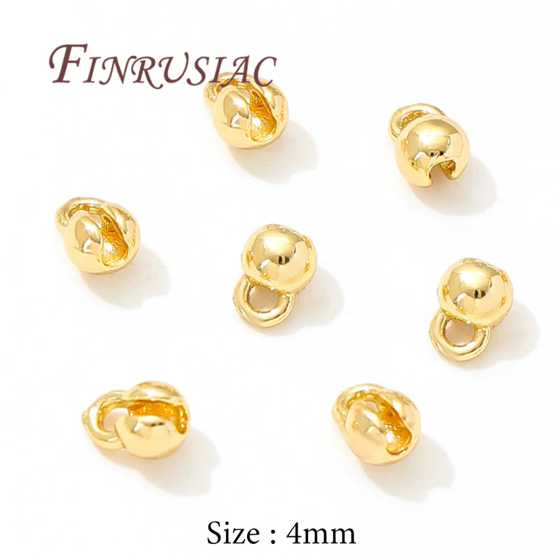 18K Gold Plated Crimp Bead End Caps – DIY Jewelry Findings Jewelry Findings P3 14K Real Gold Plated 20 pieces
