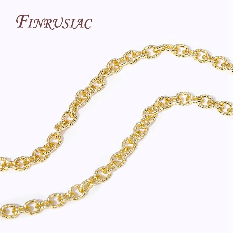 18K Gold Plated Textured Cable O-Chain 4.7x6mm Spool | DIY Jewelry Jewelry Making Chain P3
