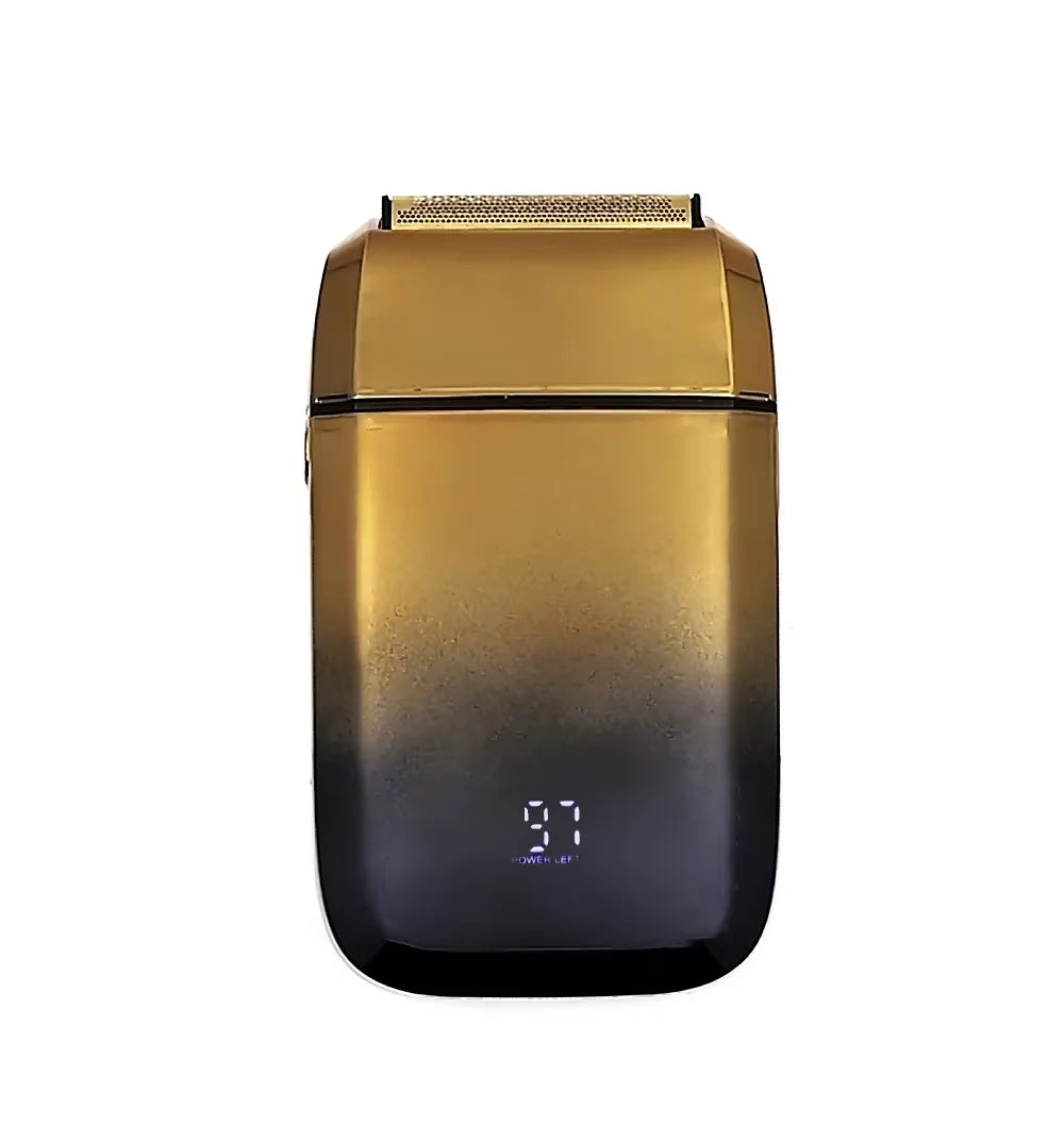 Men's Rechargeable Rotary Electric Shaver with LCD Display Electric Rotary Shaver P3 Gold No plug