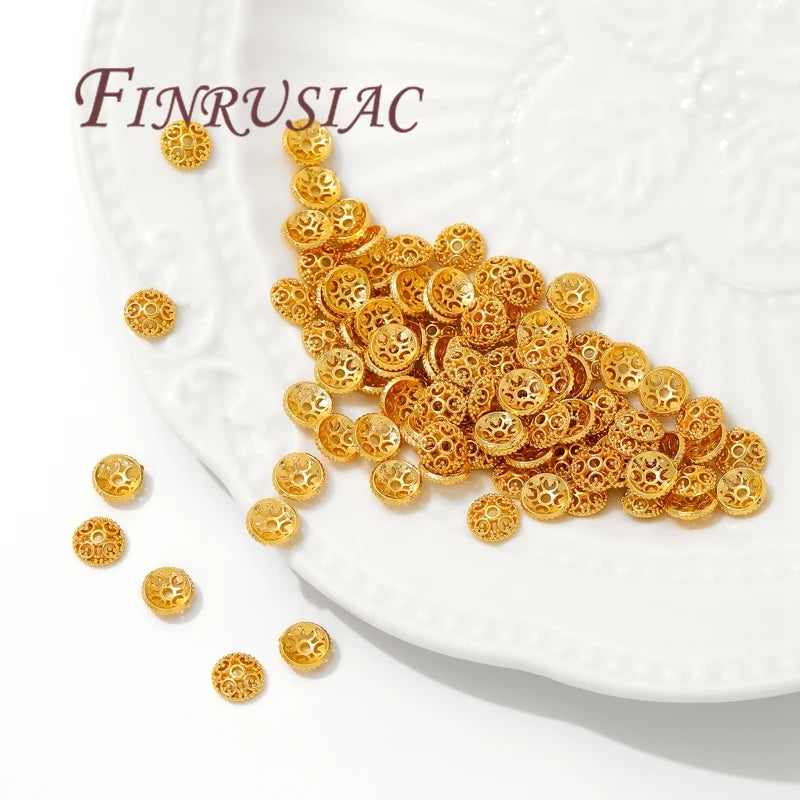 6mm 18K Gold Plated Flower Bead Caps – DIY Jewelry Spacers Jewelry Bead Caps P3